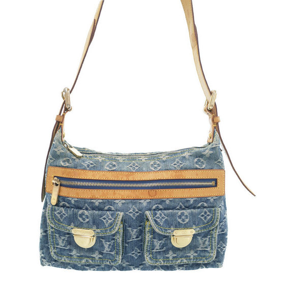 Louis Vuitton Monogram Long Bag Shoulder PM Baggy Denim - Picture 1 of 8